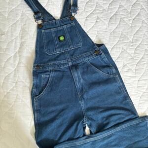 John Deere Denim Bib Overalls Carpenter Tractor Country Farm - Kids Boys Size 10
